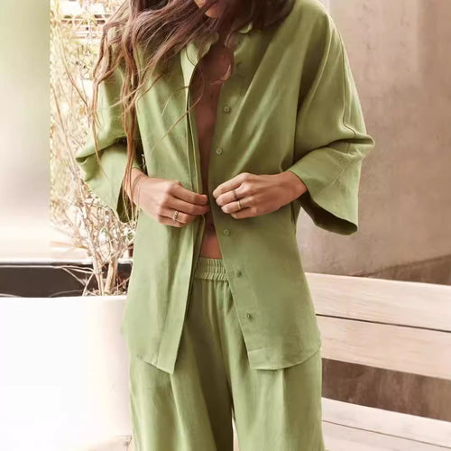 Damen lässige Oversize-Hembluse aus leichtem Baumwollmix mit klassischen Details Fudus