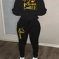 Damen Hoodie und Jogginghose Set mit kreativem "Queen Bee" Design Fudus