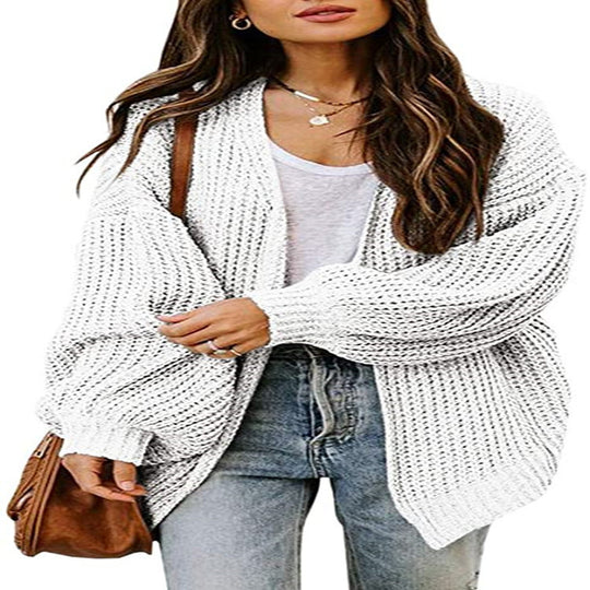 Damen Grobstrick-Oversized Pullover mit weitem Schnitt Fudus