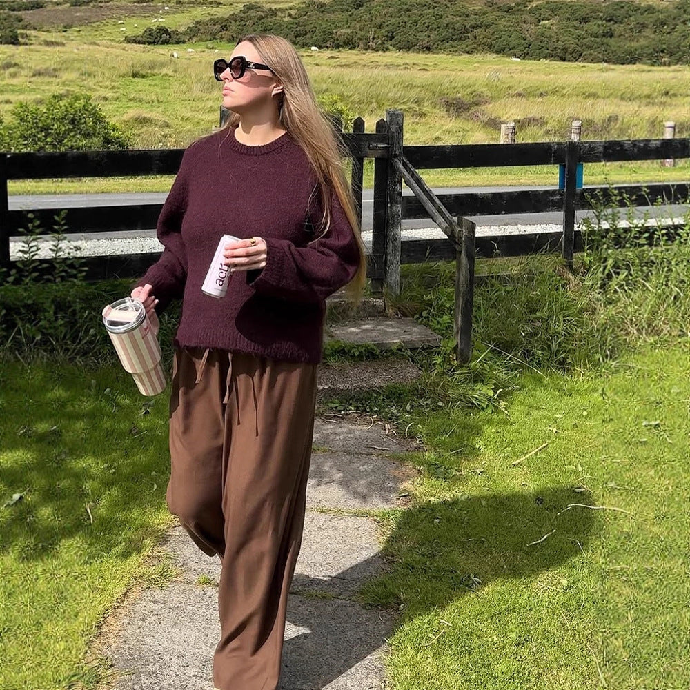 Damen kuscheliger Strickpullover mit oversized Schnitt Fudus