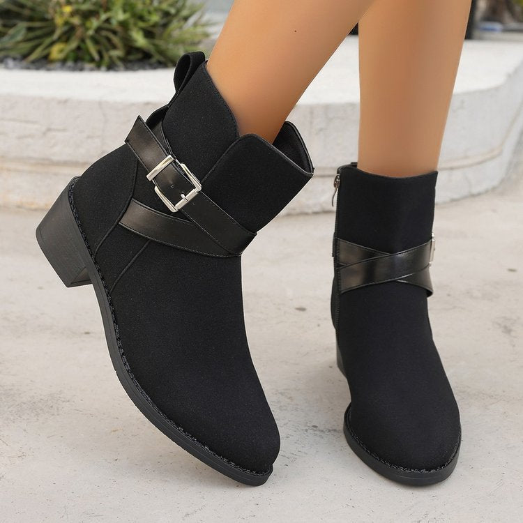 Damen Stiefeletten Modischer Verschluss Strapazierfähig Atmungsaktiv Bequem