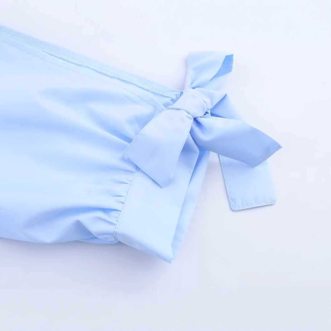 Damen lässige Bluse mit eleganten Krawattenärmeln Fudus