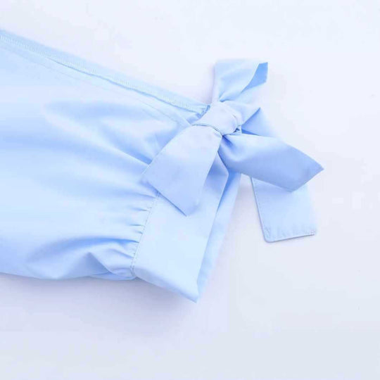 Damen lässige Bluse mit eleganten Krawattenärmeln Fudus