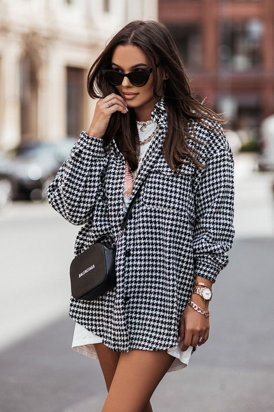 Damen Karierte Overshirt Jacke Fudus