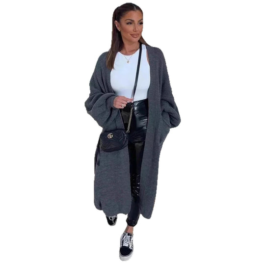 Damen Grobstrickcardigan im lässigen Oversized-Stil mit praktischen Taschen Fudus