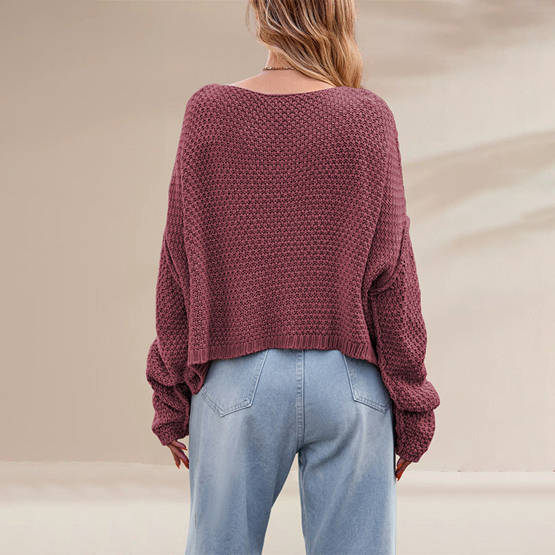 Damen Grobstrickpullover mit besonderen Details Fudus