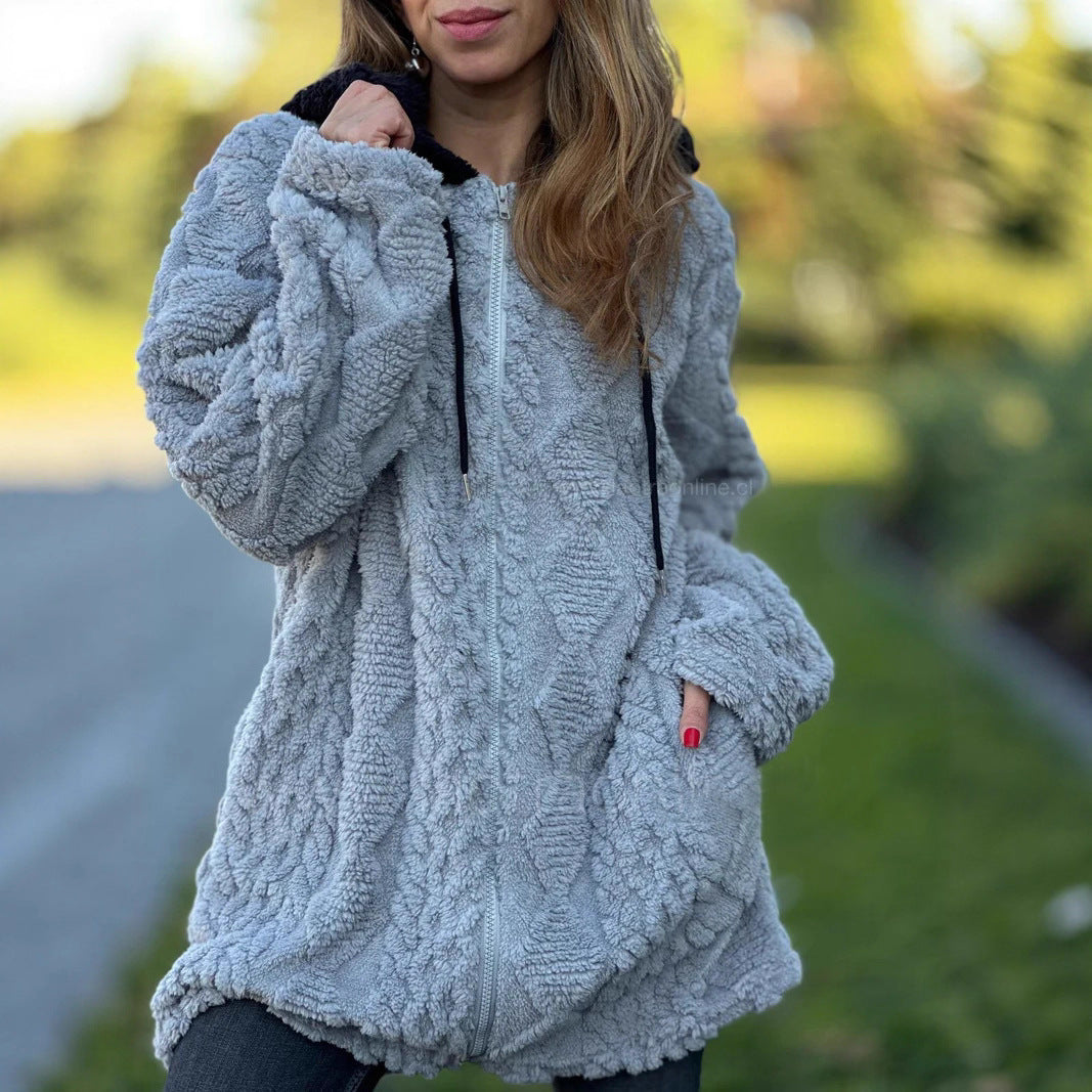 Damen kuschelige Fleecejacke Fudus