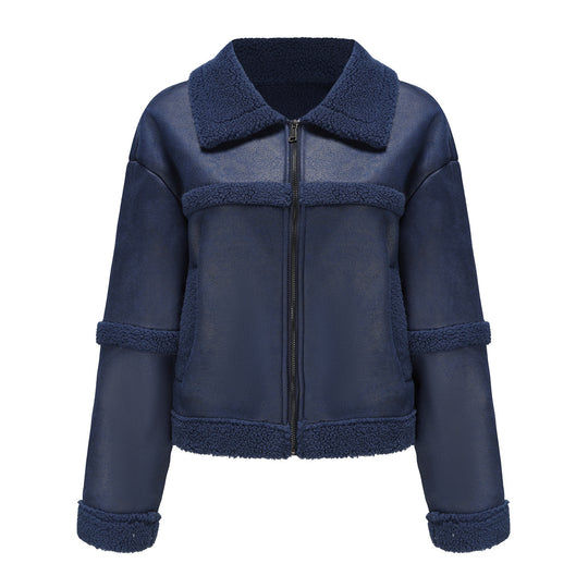 Damen Kuschelige Jacke mit Kunstfell Fudus