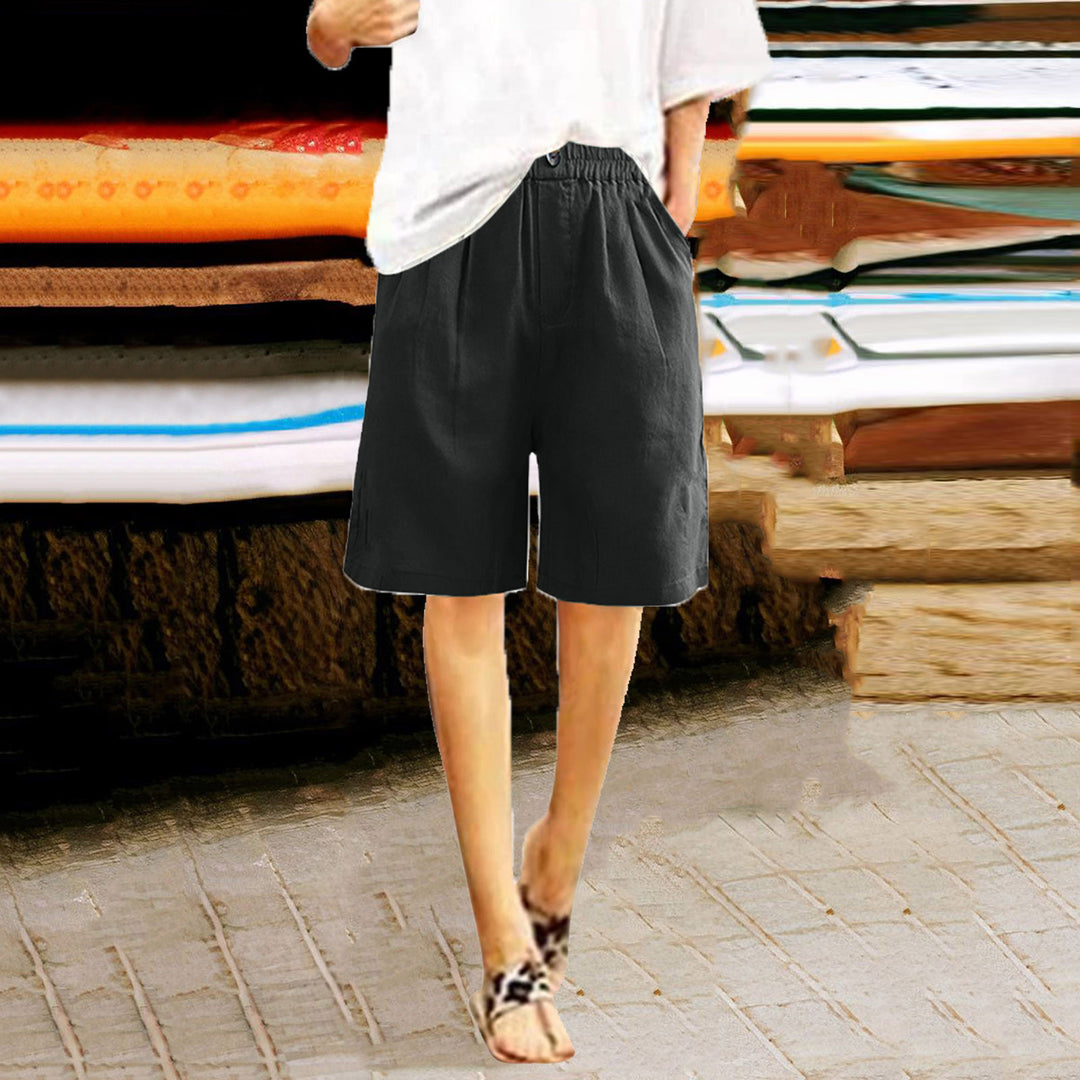 Damen lässige Leinen-Shorts Fudus