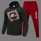 Damen Hoodie und Jogginghose Set mit kreativem Print Fudus