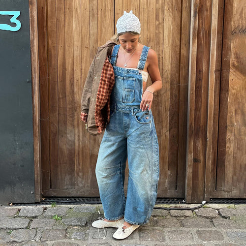 Damen Lässige Jeans Latzhose Fudus