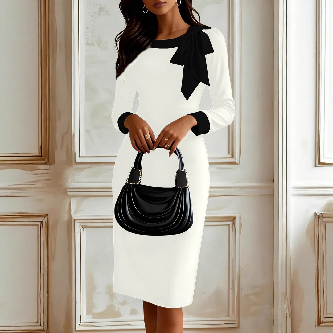 Damen Kleid mit raffinierter Schleifenverzierung Fudus