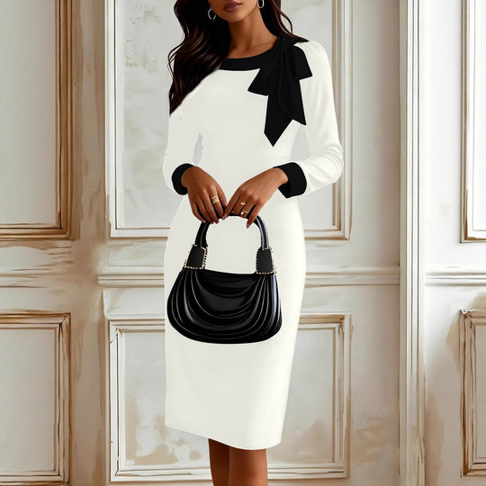 Damen Kleid mit raffinierter Schleifenverzierung Fudus