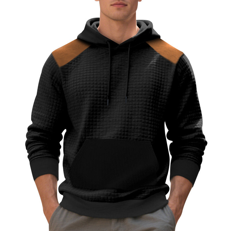 Herren Hoodie mit strukturiertem Stoff und kontrastierenden Details Fudus
