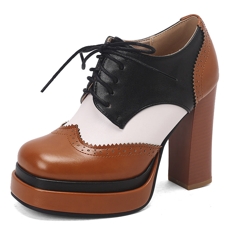 Damen Schnürpumps mit auffälligem Blockabsatz Fudus