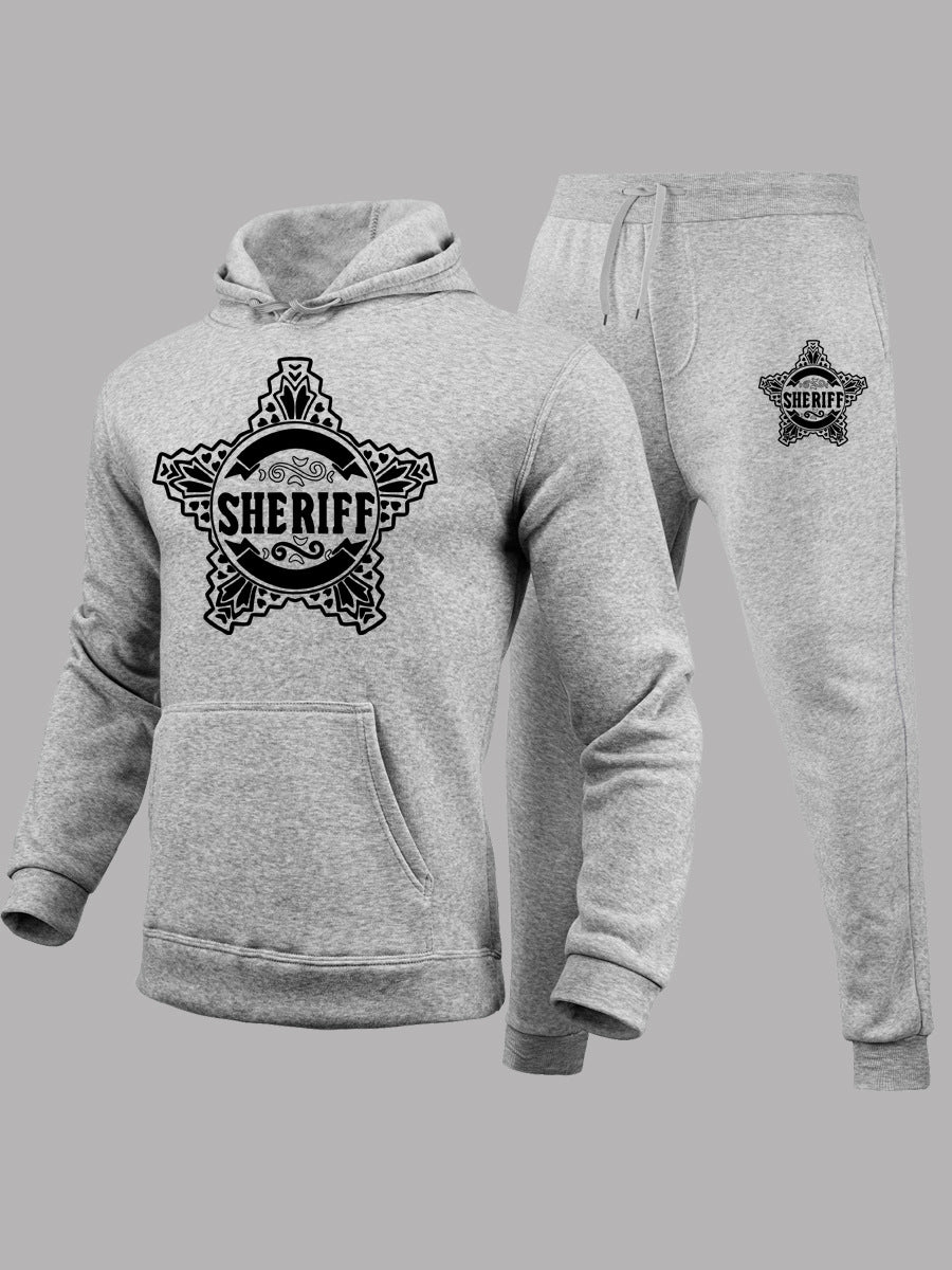 Damen Hoodie- und Jogginghose-Set mit einzigartigem Sheriff-Design Fudus