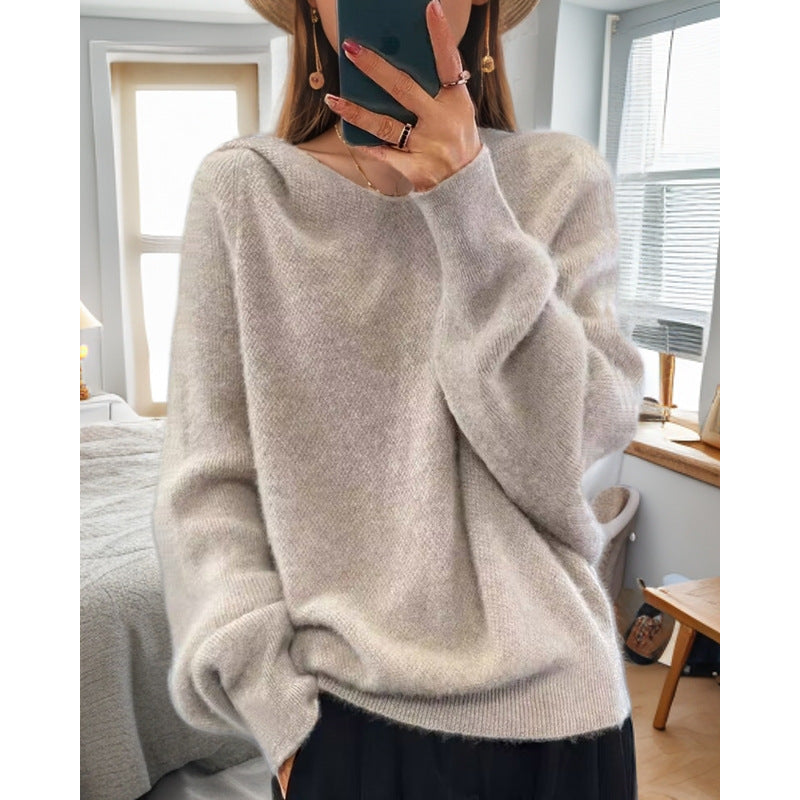 Damen gemütlicher Cashmere Pullover Fudus