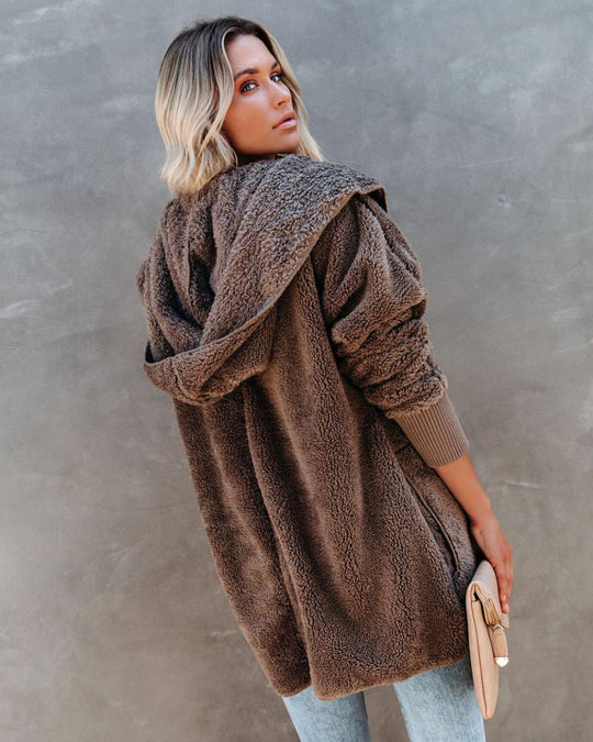 Damen Kuschelige Kapuzenjacke aus weichem Material Fudus