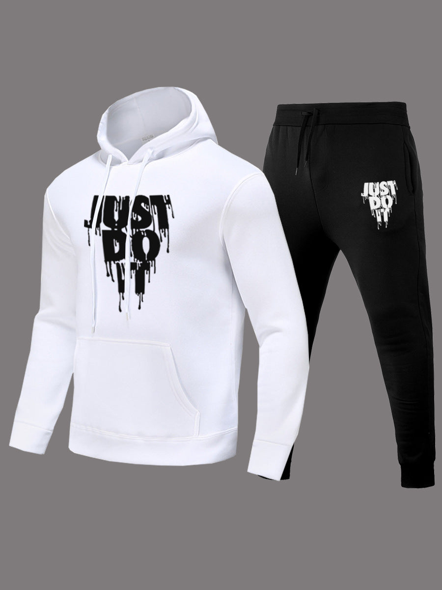 Damen Hoodie und Jogginghose Set mit modernem Grafikdruck Fudus