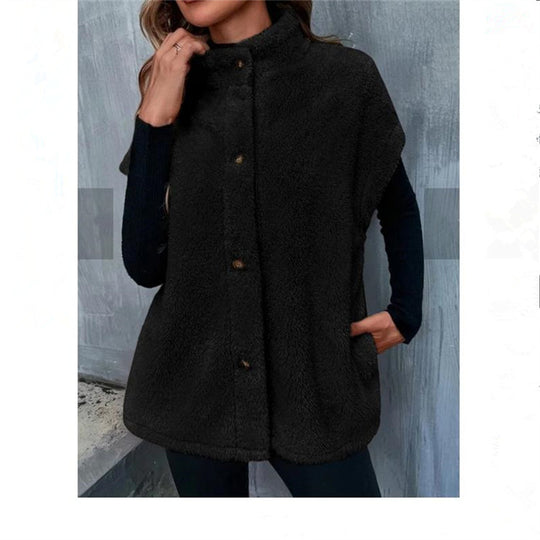 Damen Kuschelige Weste mit Knopfdetails Fudus