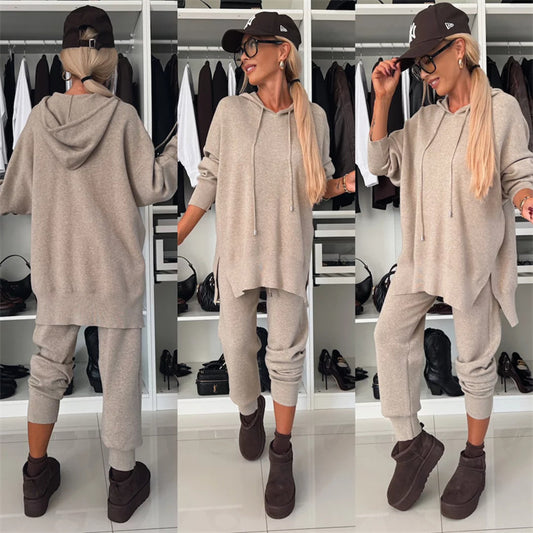 Damen  lässiger Hoodie und Relax-Hosen Set Fudus