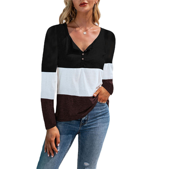 Damen Langarmshirt mit modischem Farbblockdesign Fudus