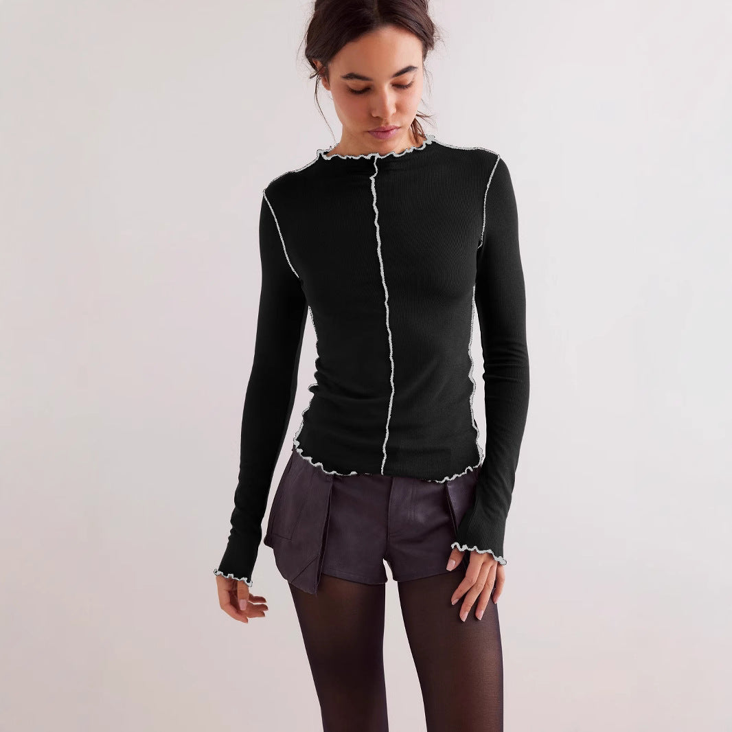 Damen Langarmshirt mit Rüschendetails Fudus