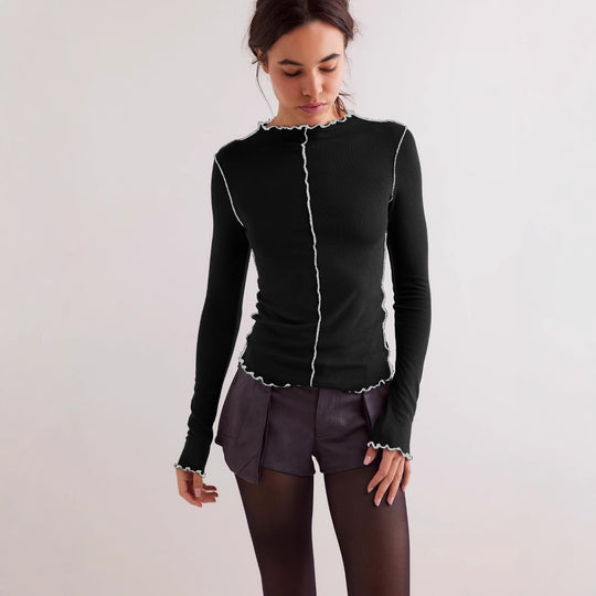 Damen Langarmshirt mit Rüschendetails Fudus