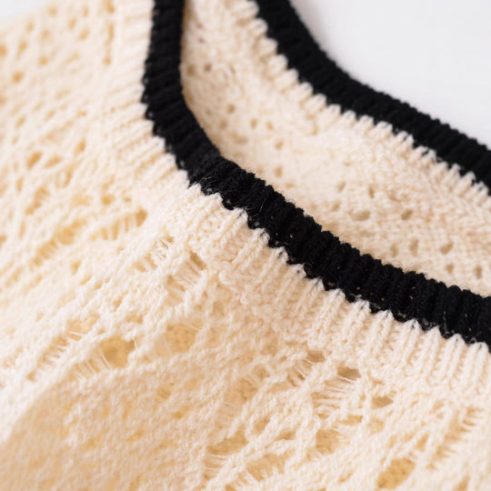 Damen Häkeloberteil mit kreativem Lochmuster Fudus