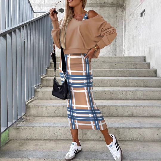 Damen Lässig Oversized Pullover mit V-Ausschnitt und schickem Schnitt Fudus