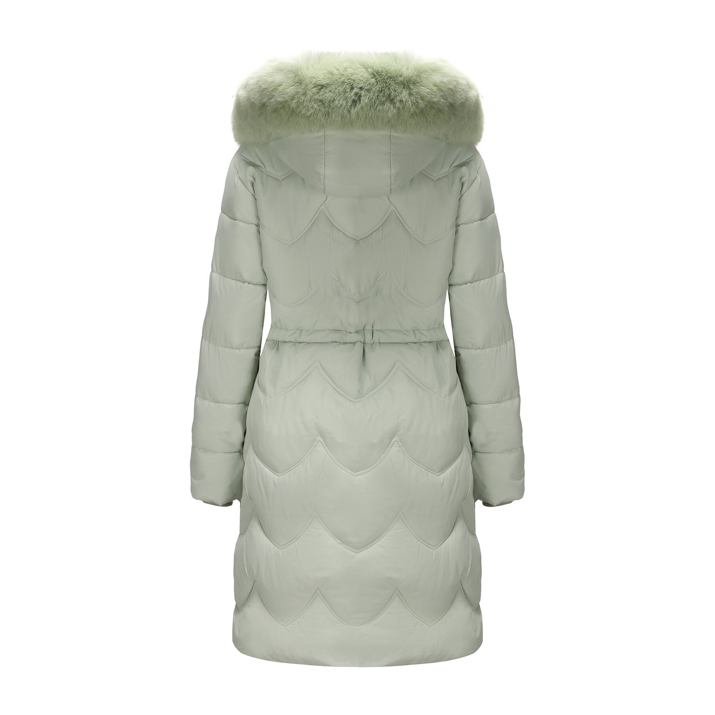 Damen isolierte Winterjacke mit abnehmbarer Kapuze und Plüschkragen Fudus