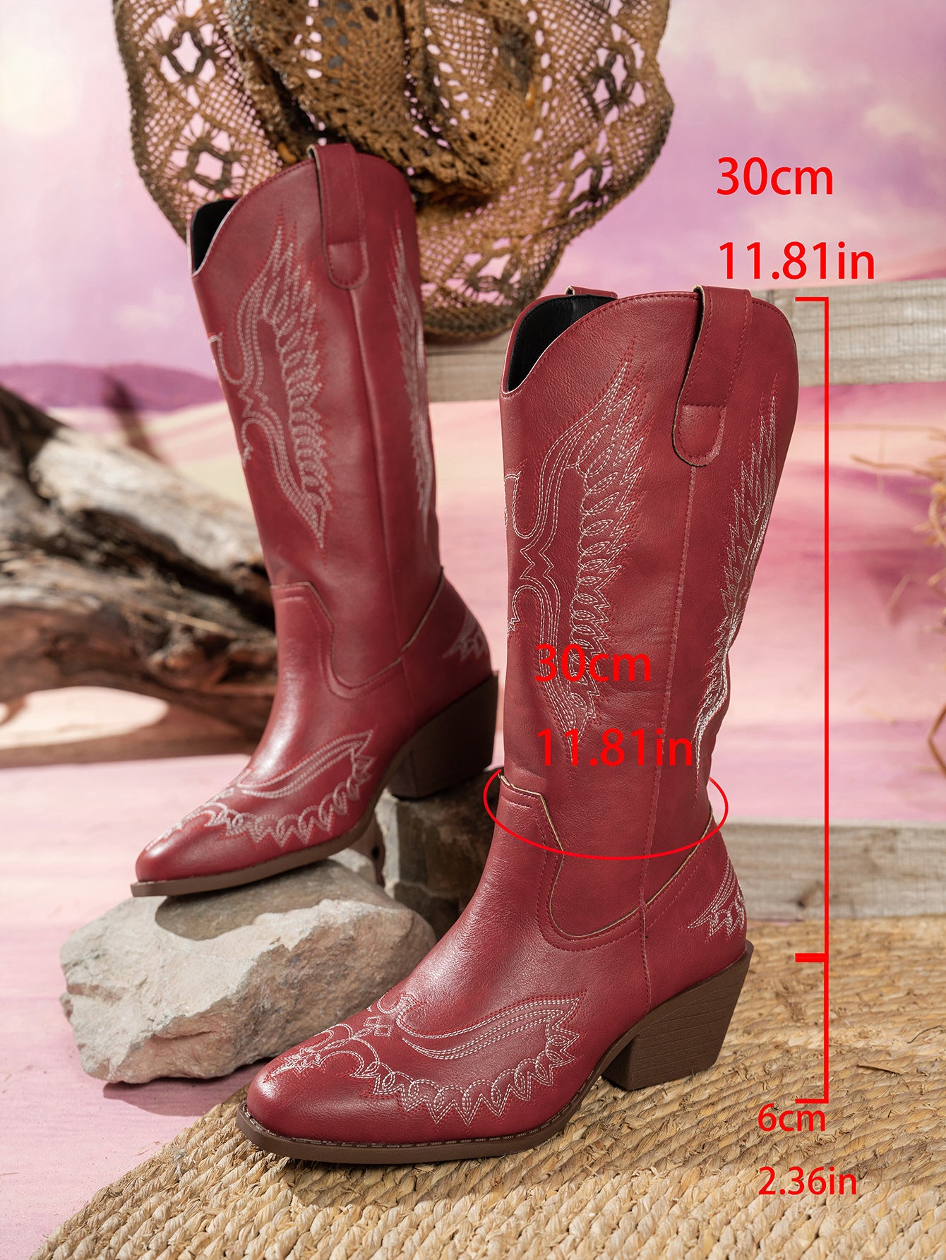 Damen Cowboy-Stiefel mit extravaganten Stickereien Fudus