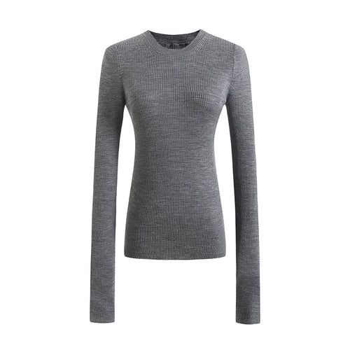 Damen langärmliges Ripp-T-Shirt