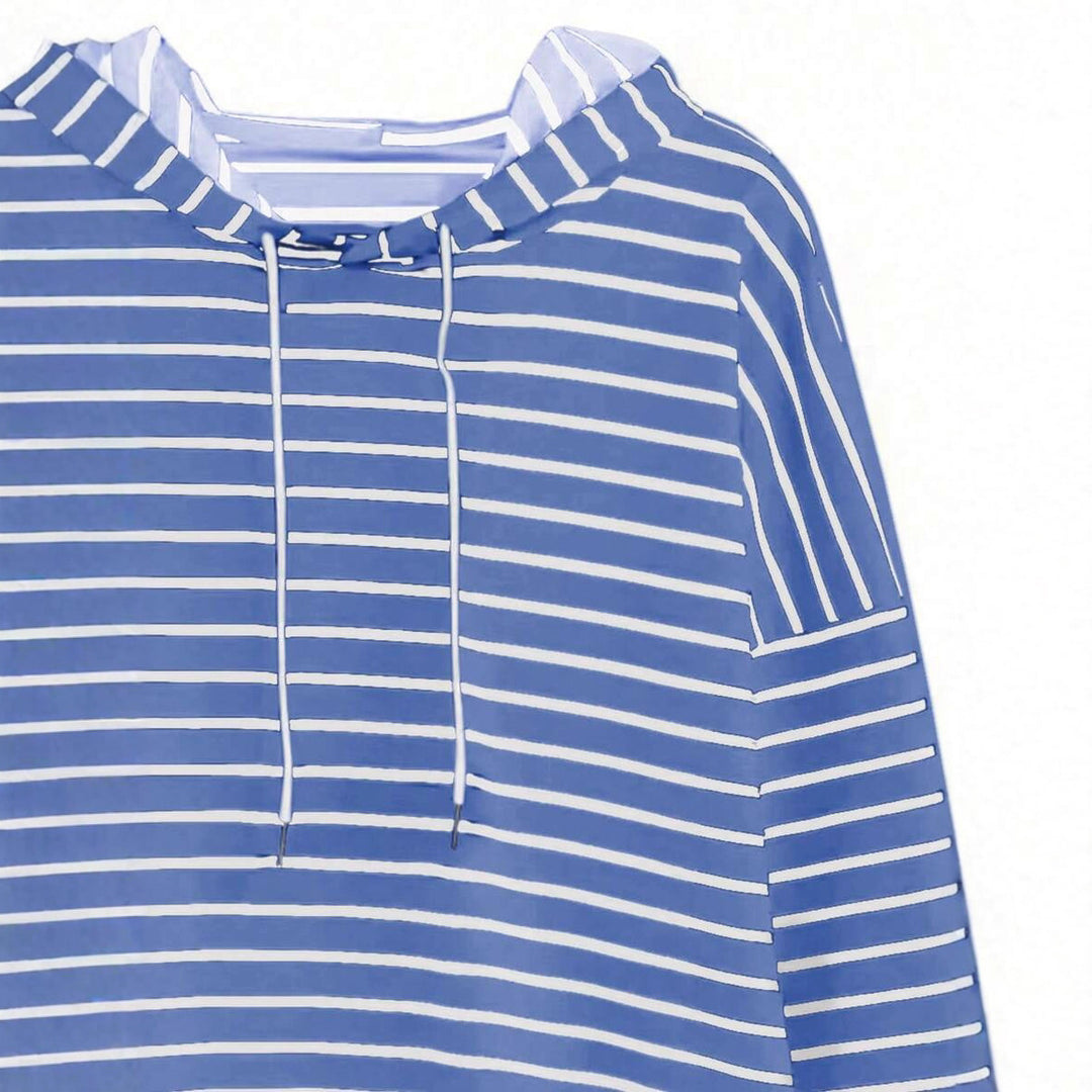 Damen Kapuzenpullover mit modernem Streifenmuster und lässigem Schnitt Fudus