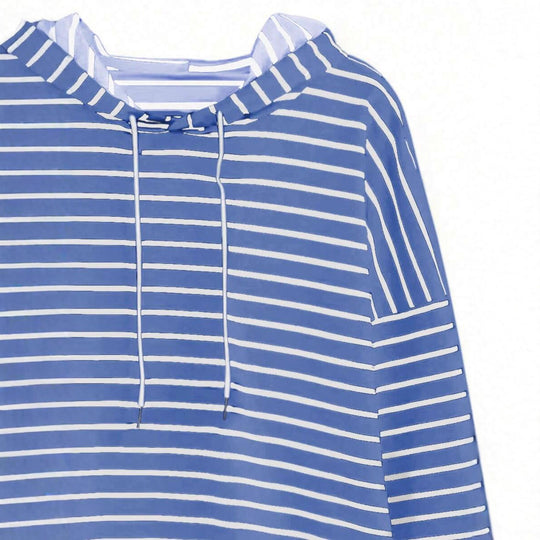 Damen Kapuzenpullover mit modernem Streifenmuster und lässigem Schnitt Fudus