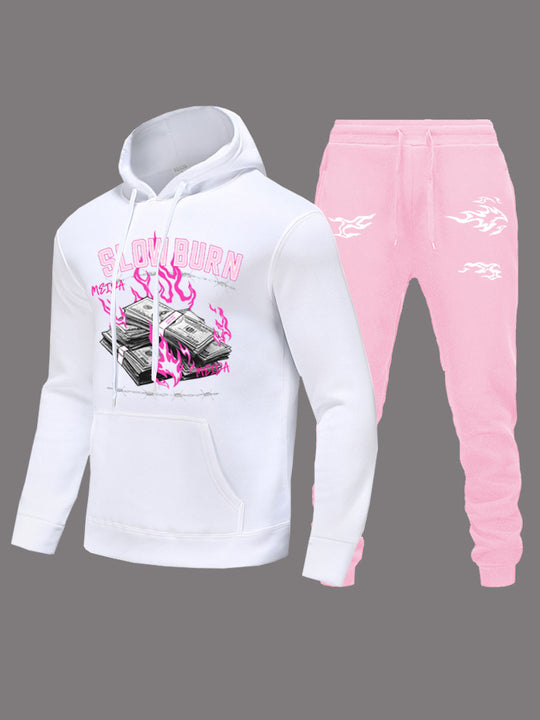 Damen Hoodie und Jogginghose Set mit fesselndem Grafikdesign Fudus