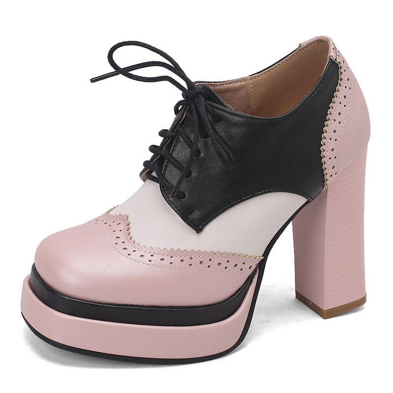 Damen Schnürpumps mit auffälligem Blockabsatz Fudus