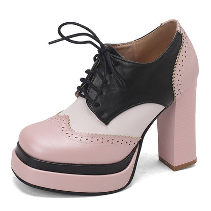 Damen Schnürpumps mit auffälligem Blockabsatz Fudus