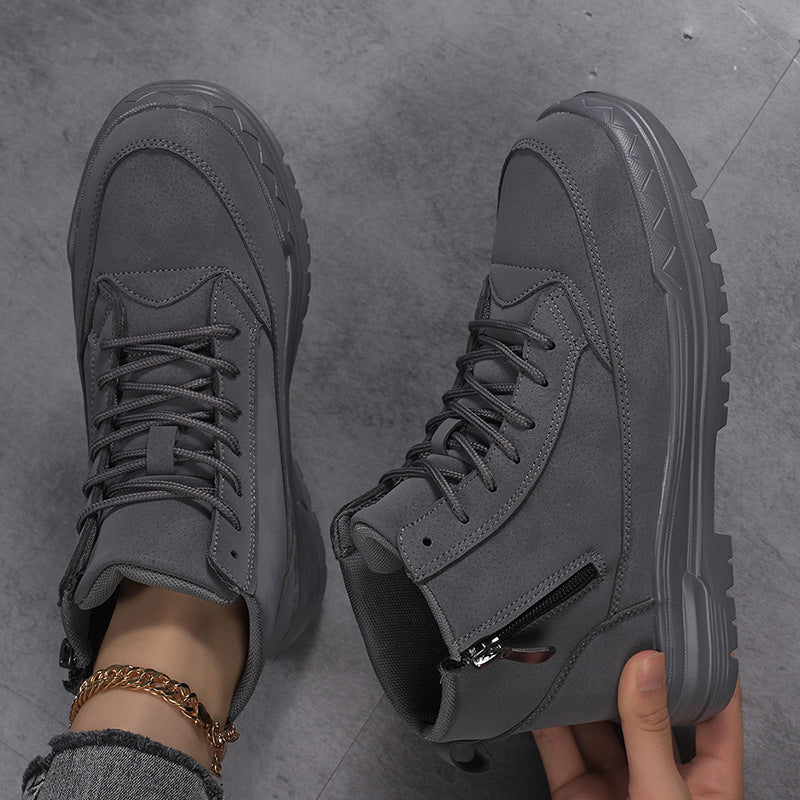 Damen Chunky Booties mit rutschfester Sohle und seitlichem Reißverschluss Fudus