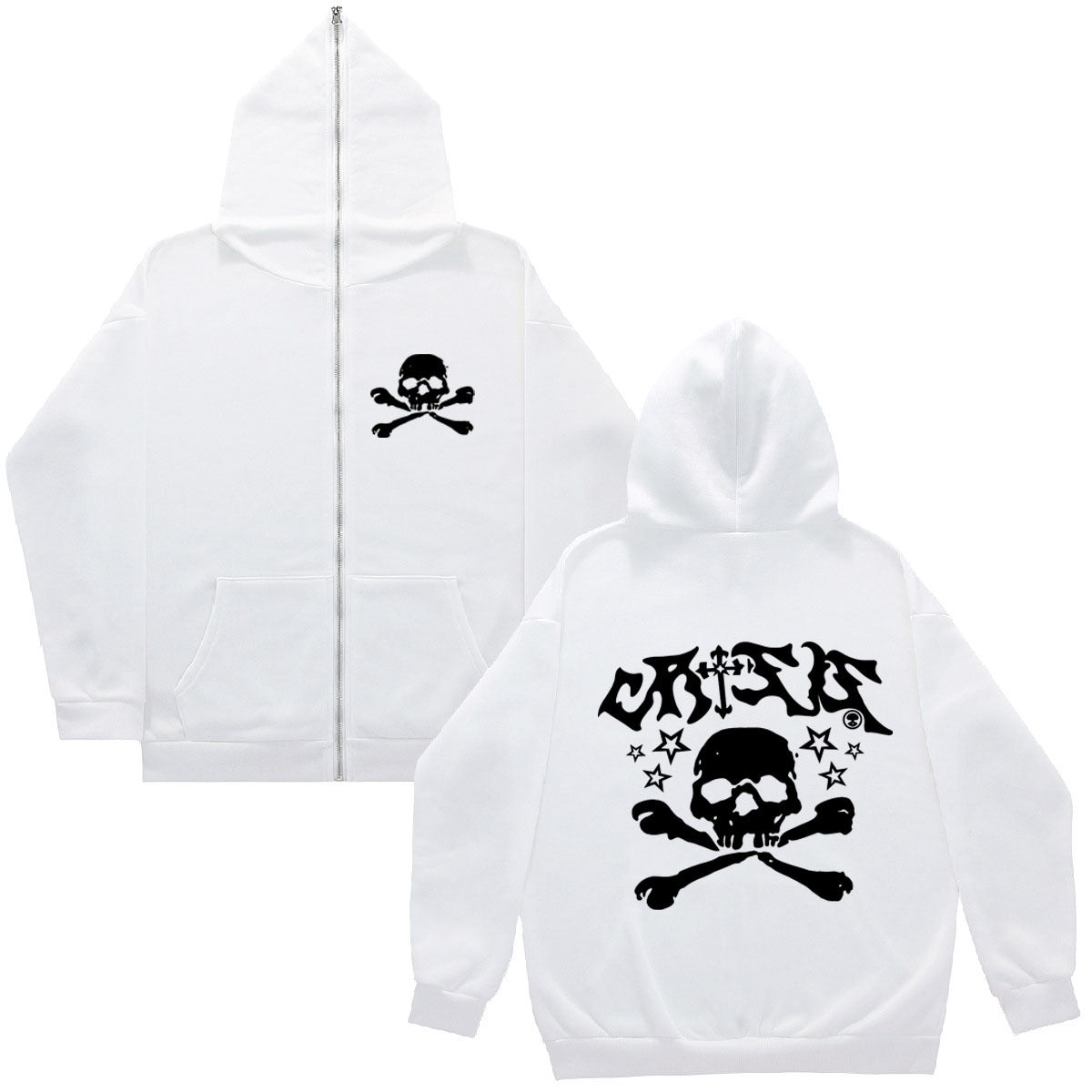 Damen Kapuzenpullover mit kreativem Totenkopfdesign Fudus