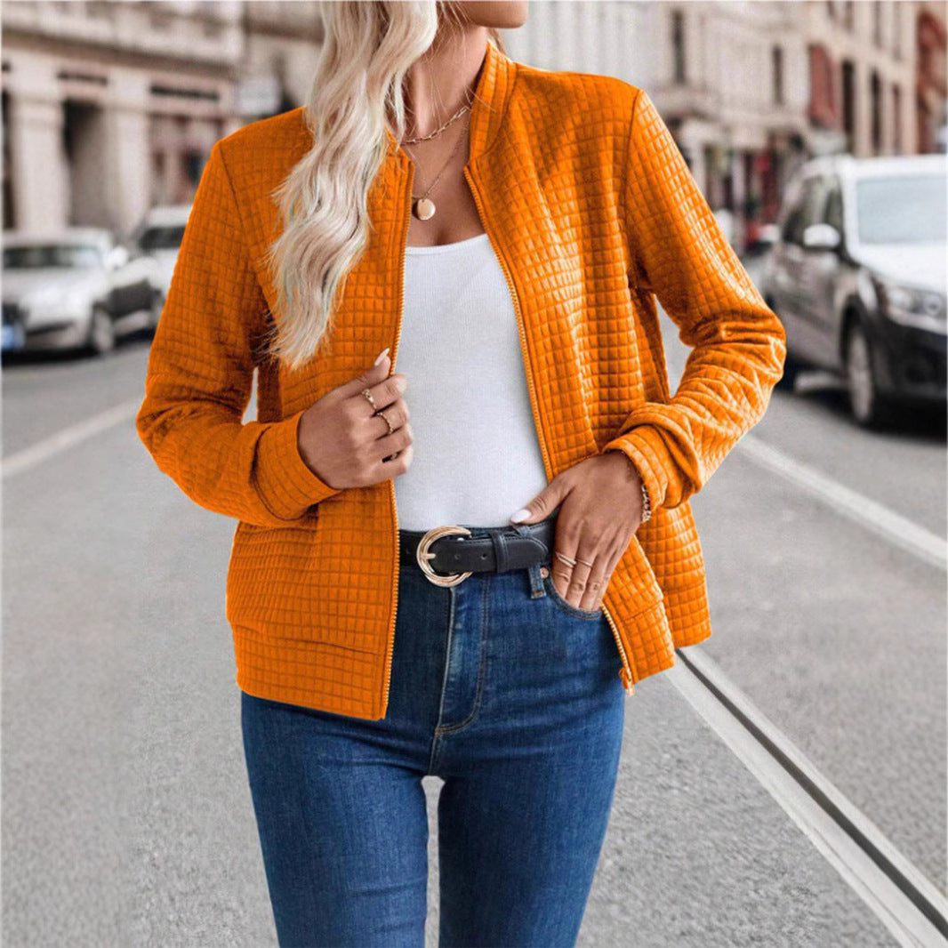 Damen leichte Steppjacke mit hohem Kragen und durchgehendem Reißverschluss Fudus