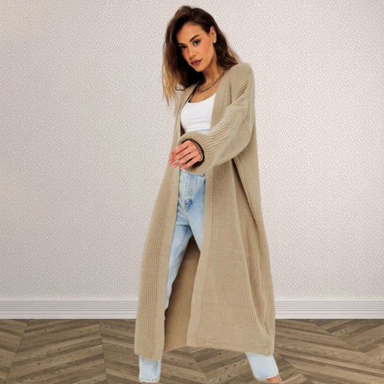 Damen Langstrickcardigan mit lässigem Schnitt und strukturiertem Design Fudus