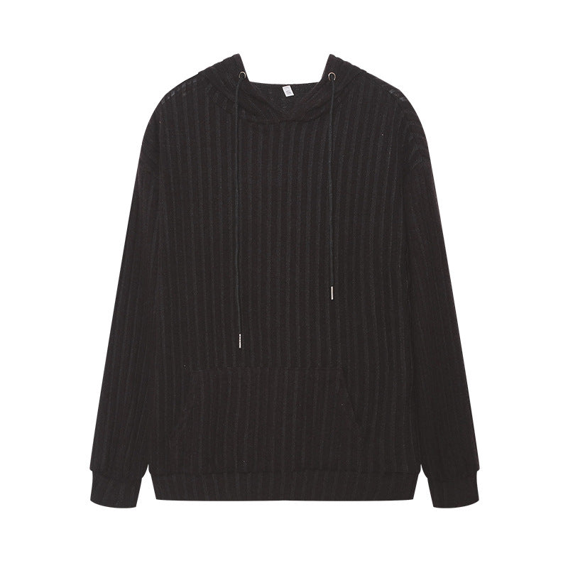 Damen Kapuzenpullover mit Rippstruktur und Kängurutasche Fudus