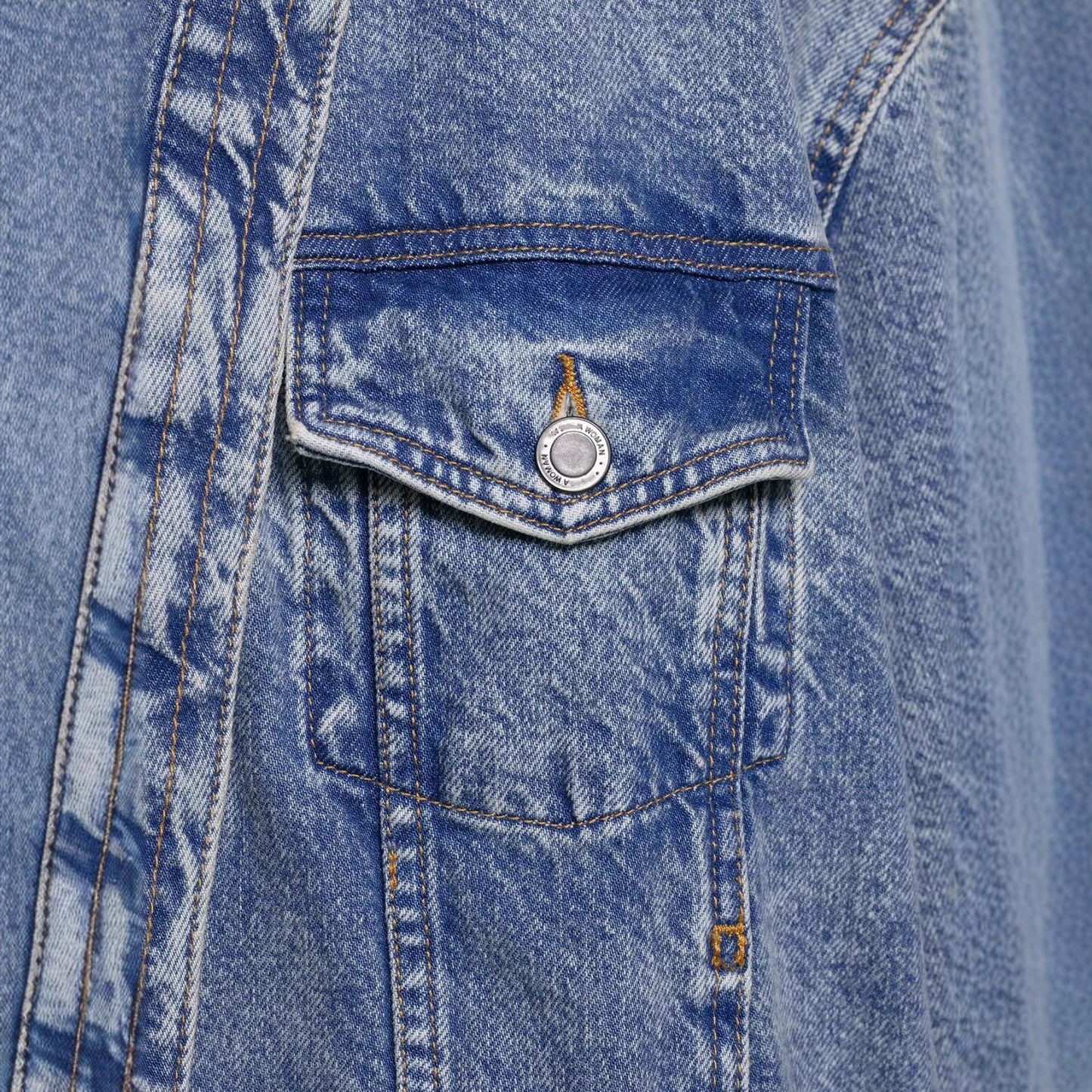 Damen Jeansjacke mit asymmetrischem Reißverschluss und vintage Effekt Fudus