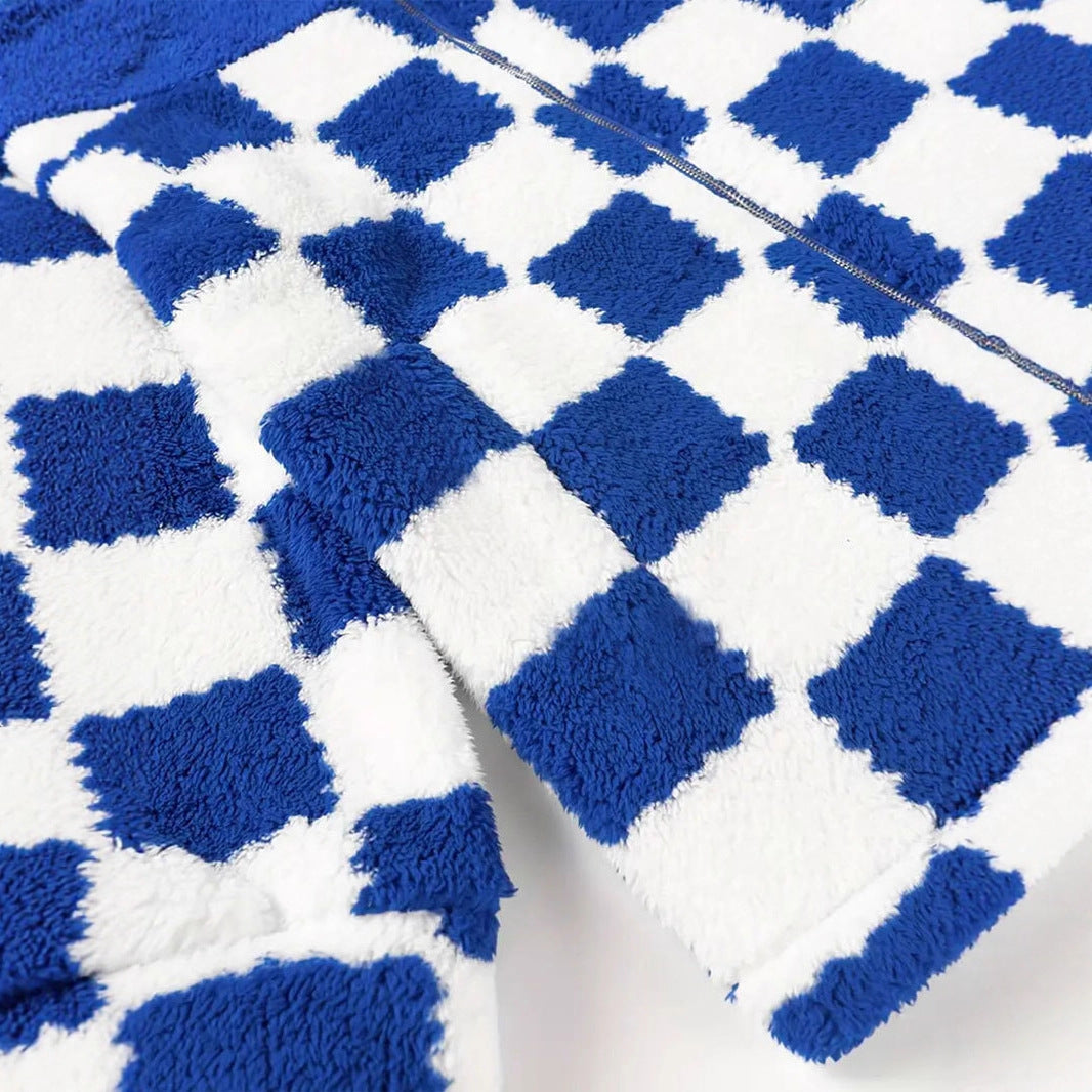 Damen Kuschelige Jacke mit Karomuster Fudus