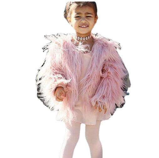 Damen Kunstfelljacke mit voluminösen Ärmel und lässigem Schnitt Fudus