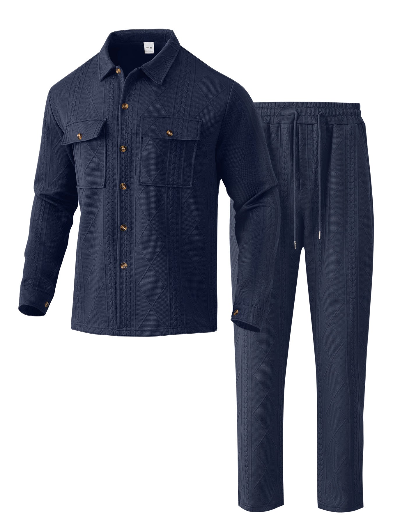 Herren modischer Trainingsanzug mit strukturiertem Oberteil und elastischem Bund Fudus