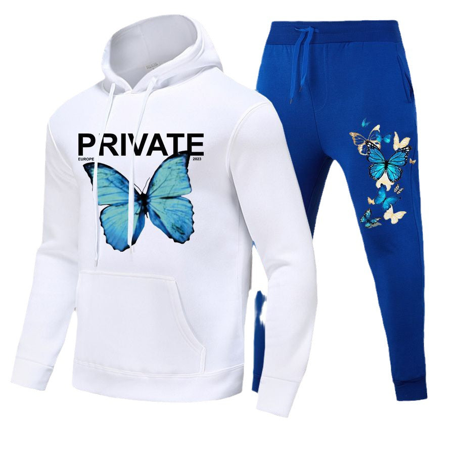 Damen Hoodie und Jogginghose Set mit einzigartigem Schmetterlingsdesign Fudus