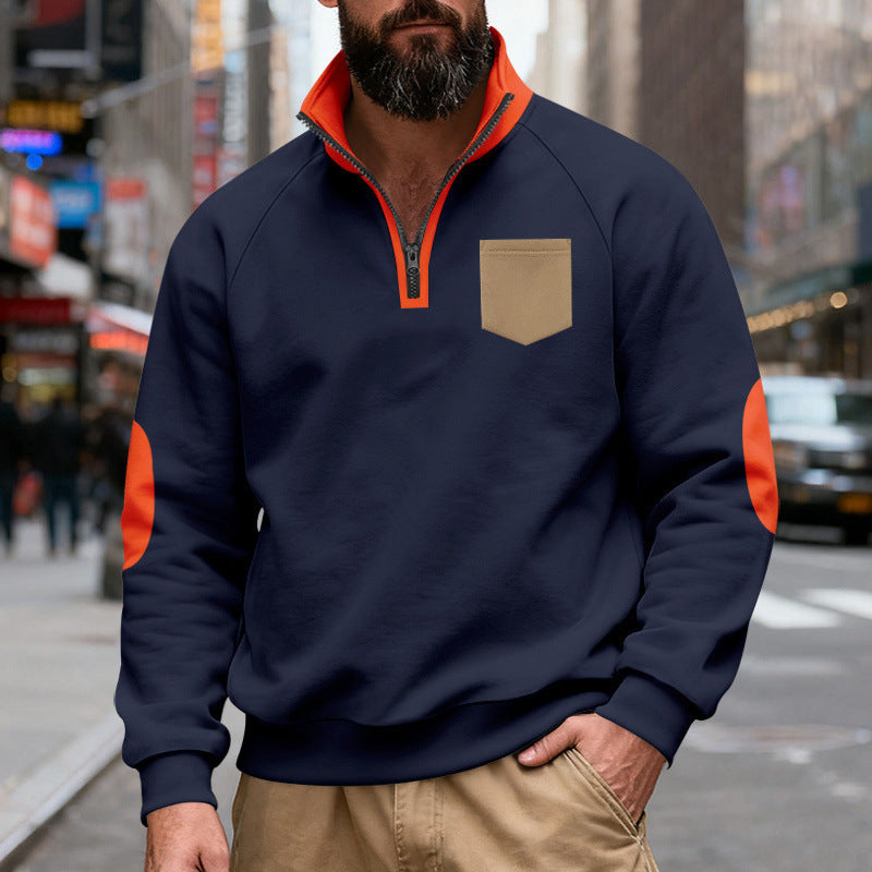 Herren pullover mit halbem Reißverschluss und modischem Schnitt Fudus