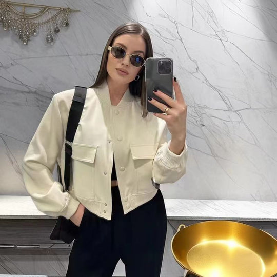 Damen kurze Utility-Jacke Fudus